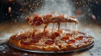 Close up Of A Person Throwing Pepperoni Pizza On Plate In Dustbin