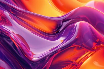 Violet and Orange, Contemporary Tech Wallpaper. 3D Render
