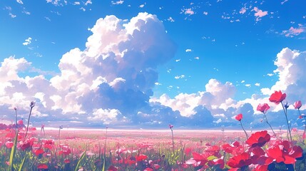 A vibrant meadow of wildflowers a tranquil scene in nature generated by artificial intelligence  ,Generative ai,