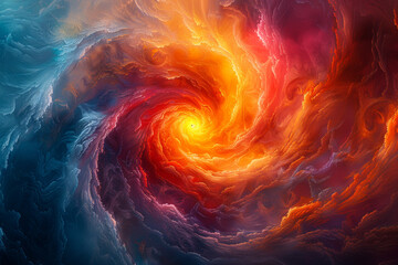 Chaotic swirls of color erupting from a digital abyss, spiraling outward in a frenzy of abstract...