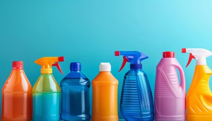 Cleaning products packaged in recycled or recyclable materials - obrazy, fototapety, plakaty
