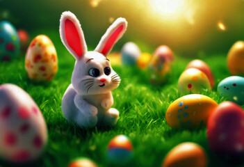 'time stuff kindergarten rabbit bunny concept doodle Happy holiday childhood spring religious egg...