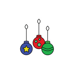 christmas ball vector type icon