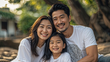 Fototapeta premium portrait of a happy family in outdoor