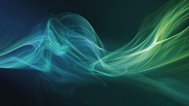 Blue and green energy whispers flowing on a dark background