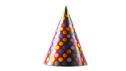 Colorful cone-shaped party hats, isolated on white, ready for any festive celebration