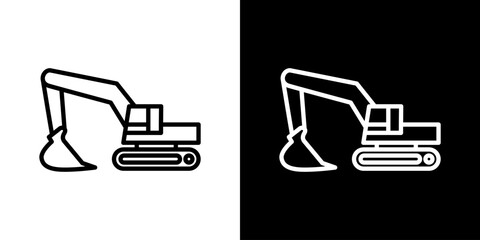 編集可能なショベルカーのベクターアイコン © WAWAWA