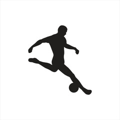 football player silhouette creative illustration vector of graphic , football player silhouette illustration vector , vector soccer player silhouette illustration for banner graphic 