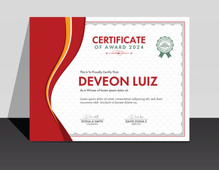Corporate Certificate Appreciation & Achievement Modern and Creative Vector Template With Frame, Border, light Guilloche pattern (watermark)