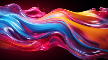 3d render of a colorful abstract wave with a glossy surface