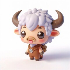 Fototapeta premium 3D buffalo chibi