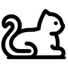 Naklejka premium sitting cat icon Generative AI