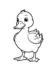 Cartoon animal duck for coloring page ai generated