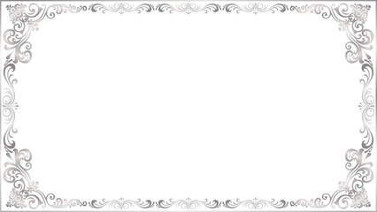 Decorative Vintage Silver Frame, 16x9 aspect ratio