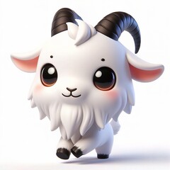 Naklejka premium 3D goat chibi