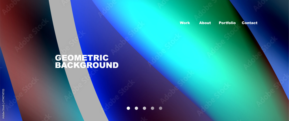 Poster A geometric background featuring rectangles, triangles, and parallel lines in a rainbow of colors, including electric blue. This techinspired design is perfect for branding and multimedia displays