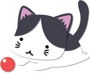 Cat subject vector cartoon illustration.