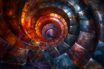 Hypnotic spirals of color spiraling into infinity, drawing the viewer into a mesmerizing vortex of abstract beauty and contemplation in a surreal display of digital artistry.