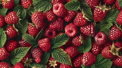 Ruby Red Rapture: Dive into a Sea of Raspberries. - obrazy, fototapety, plakaty