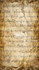 Fototapeta premium sheet of music handwritten text lines and notes seamless