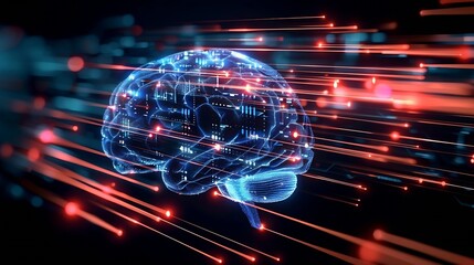 Generative AI : a persons brain with algorithms inside