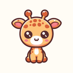 Naklejka premium Giraffe vector illustration icon