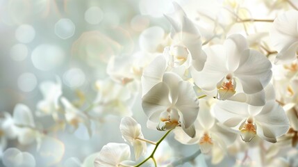 Naklejka na ściany i meble Close-up of white flower with blurred background