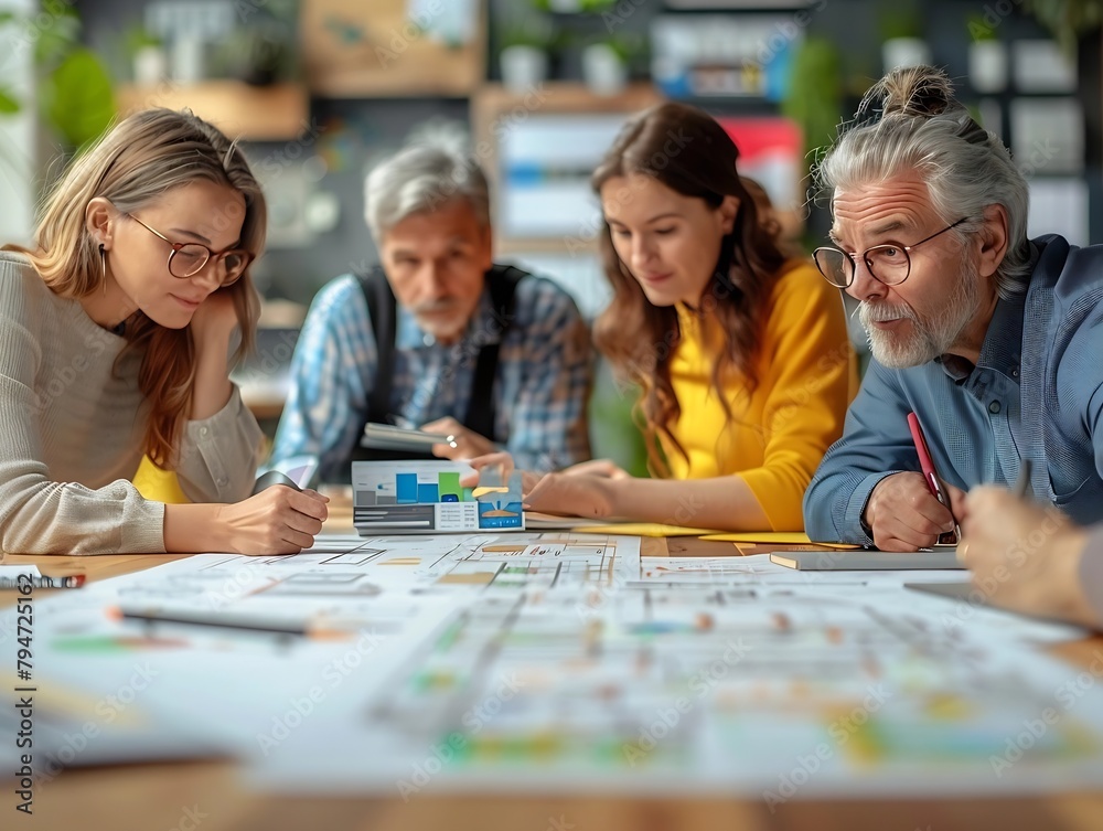 Aufkleber Generative AI : Engineer meeting working in modern office for discussing, engineering