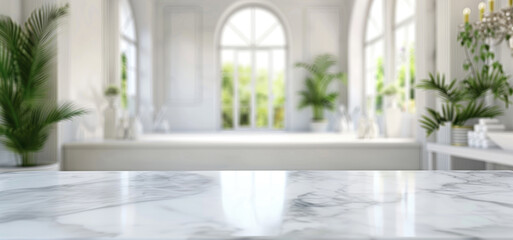 A bathroom with a white bathtub and a plant by AI generated image