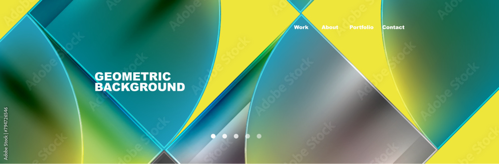 Aufkleber vibrant geometric background using a gradient of yellow and blue hues resembling azure water and ele