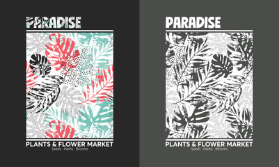 Paradise. Print artwork design for t shirt.