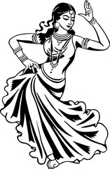 Indian girl dance wearing sari
