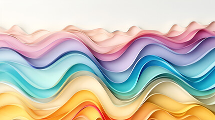 abstract colorful background with waves,generative ai - obrazy, fototapety, plakaty