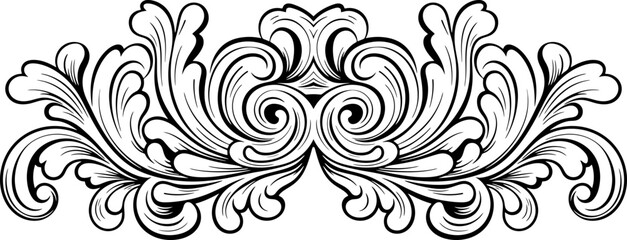 Vintage baroque ornament drawing