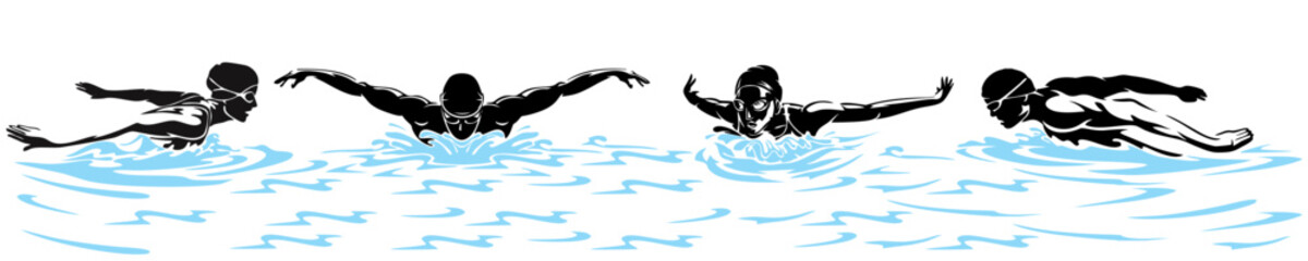 Swimming athlete silhouette vector design
