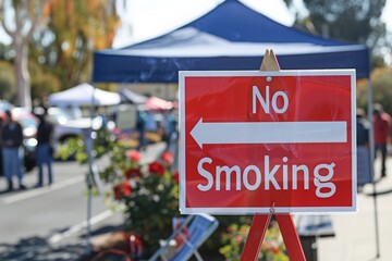 No Smoking banner displayed at event