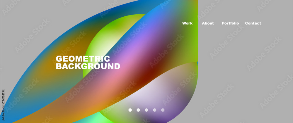 Aufkleber vibrantly colored leaf on a geometric backdrop with shades of magenta, electric blue, and rainbow hu