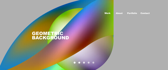 Vibrantly colored leaf on a geometric backdrop with shades of magenta, electric blue, and rainbow hues. This artful composition combines graphics and macro photography in a dynamic display