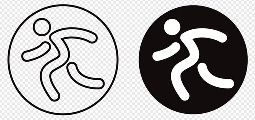 Running icon. running man icon black. transparent background. Running icon vector, solid logo illustration. eps 10