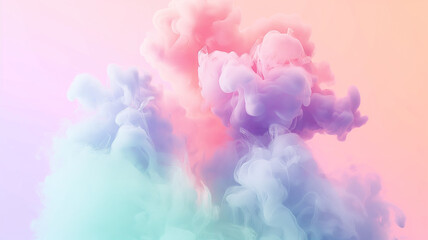 Fototapeta premium photo of explosion of pastel smoke form center on pastel color background, simple and clear background, , high speed film