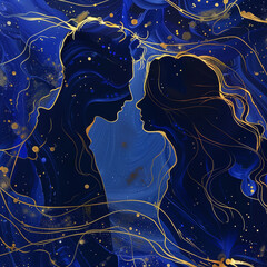 couple in love against the background of the starry sky

 - obrazy, fototapety, plakaty