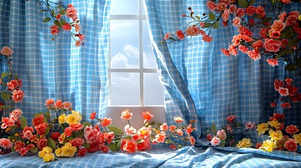 Delight in the whimsical charm of a playful gingham, its cheerful pattern evoking images of lazy picnics in the sun. Each checkered square is a window to a world of nostalgia.