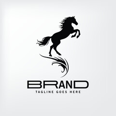 horse logo vector black silhouette design logo