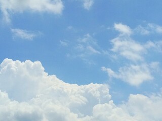 view of the blue sky above the clouds