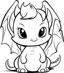 Obraz premium Cute mini dragon drawing