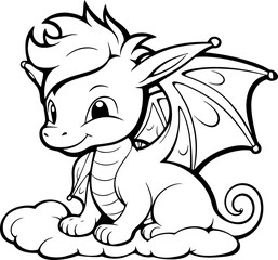 Cute mini dragon drawing