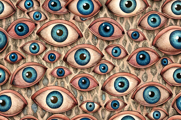 Fototapeta premium beautiful seamless eye pattern