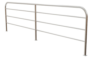 Modern Architectural Support: 3D render showcases a sleek stainless steel handrail (transparent background) for a modern touch in your architectural designs