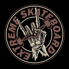 Vector skateboard skull design © mukhlis