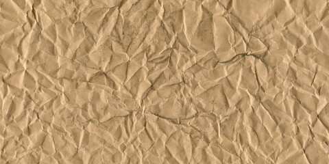 Crumpled Brown Paper Textured Background. Grunge Texture with Creases and Wrinkles